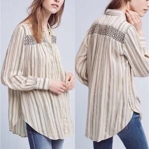 XS Anthropologie Floreat Northfork Button Down Tunic
